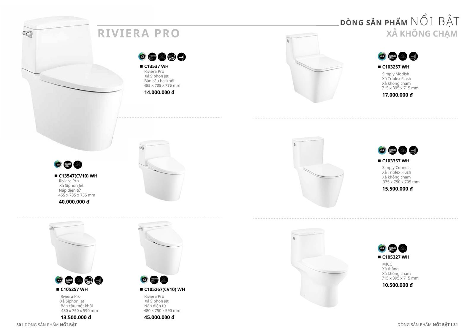 Thiết bị vệ sinh COTTO Catalogue và Bảng giá mới nhất 2025 /Page 14